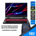 Acer Nitro 5 AN515 - 58 - 78A6 Laptop (Obsydian Black) | 15.6” FHD | i7 - 12700H | 8 GB DDR5 | 512 GB SSD | RTX 3060 | Windows 11 Home | Acer Notebook Bag 15.6 VX15 Backpack - Nectostry