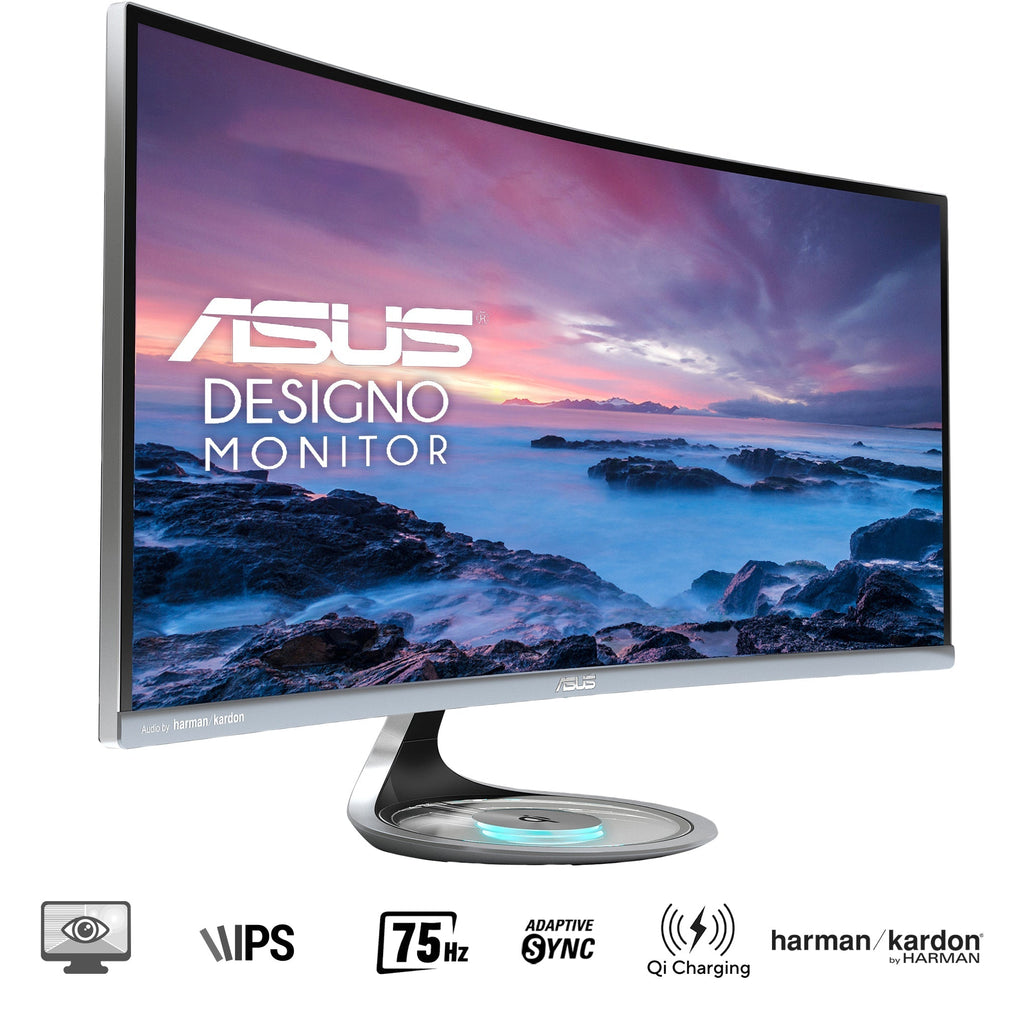 Asus Designo MX38VC 37.5" UWQHD IPS 75HZ USB - C Eye Care Adaptive - SYNC Curved Gaming LCD Monitor With QI Charging - Nectostry