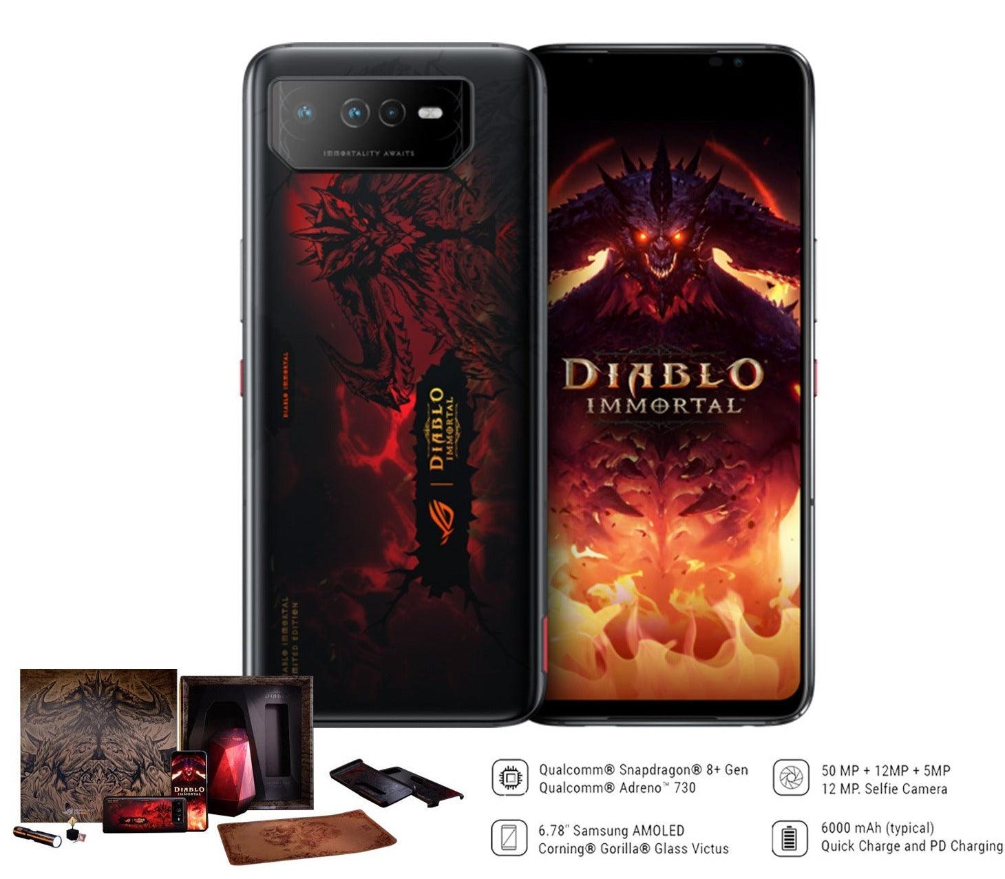 ASUS ROG Phone 6 Diablo Immortal Edition 16GB + 512GB Android 12 6.78 - Inch Hellfire Red IPX4 Mobile Gaming (Phantom Black) (AI2201 - C - 6B091WW) - Nectostry