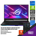 ASUS ROG Strix Scar 17 G733ZM - LL018WS Gaming Laptop (off - black) | 17.3” WQHD | i7 - 12700H | 2x 8GB DDR5 | 1TB SSD | RTX™ 3060 | WIN11 + MS Office H&S 2019 + ROG Chakram Core Mouse P511 + ROG Backpack - Nectostry