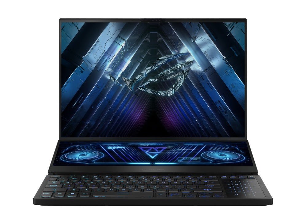 Asus ROG Zephyrus Duo 16 GX650PY - NM044WS Gaming Laptop (Black) | 16" QHD+ (2560x1600 WQXGA) | Ryzen 9 7945HX | 64GB RAM | 4TB SSD | RTX 4090 | Windows 11 Home | Fusion II 300 Palm Rest | ROG Gladius III Mouse | Ranger BP2701 Backpack - Nectostry