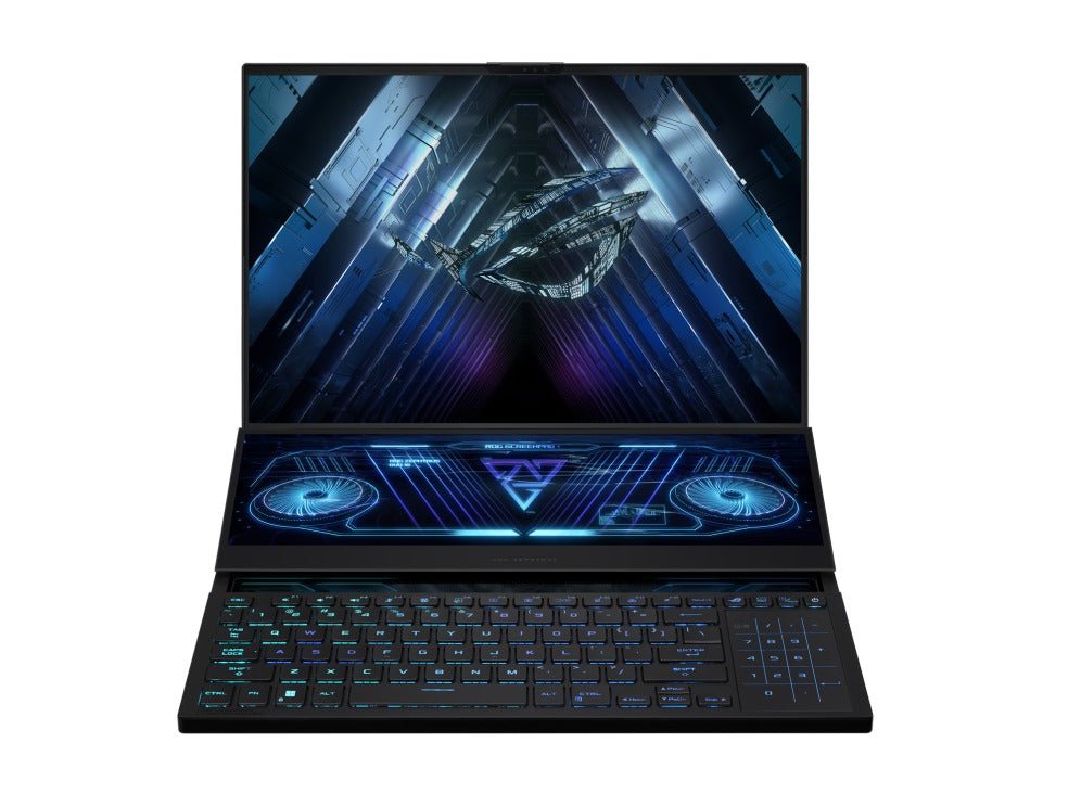 Asus ROG Zephyrus Duo 16 GX650PY - NM044WS Gaming Laptop (Black) | 16" QHD+ (2560x1600 WQXGA) | Ryzen 9 7945HX | 64GB RAM | 4TB SSD | RTX 4090 | Windows 11 Home | Fusion II 300 Palm Rest | ROG Gladius III Mouse | Ranger BP2701 Backpack - Nectostry