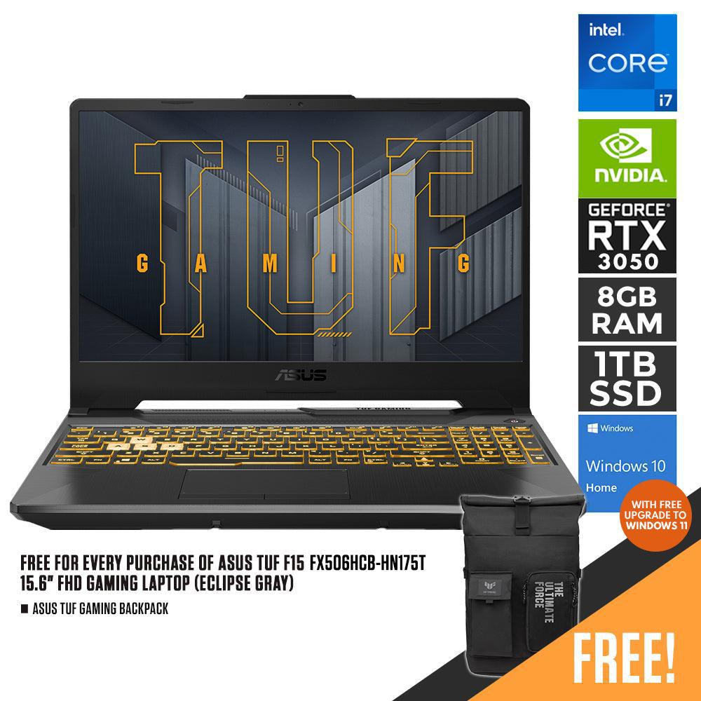 ASUS TUF F15 FX506HCB - HN175T GAMING LAPTOP (ECLIPSE GRAY) | 15.6" FHD | i7 - 11800H | 8GB DDR4 | 1TB SSD | RTX 3050 | WIN10 + TUF GAMING BACKPACK - Nectostry
