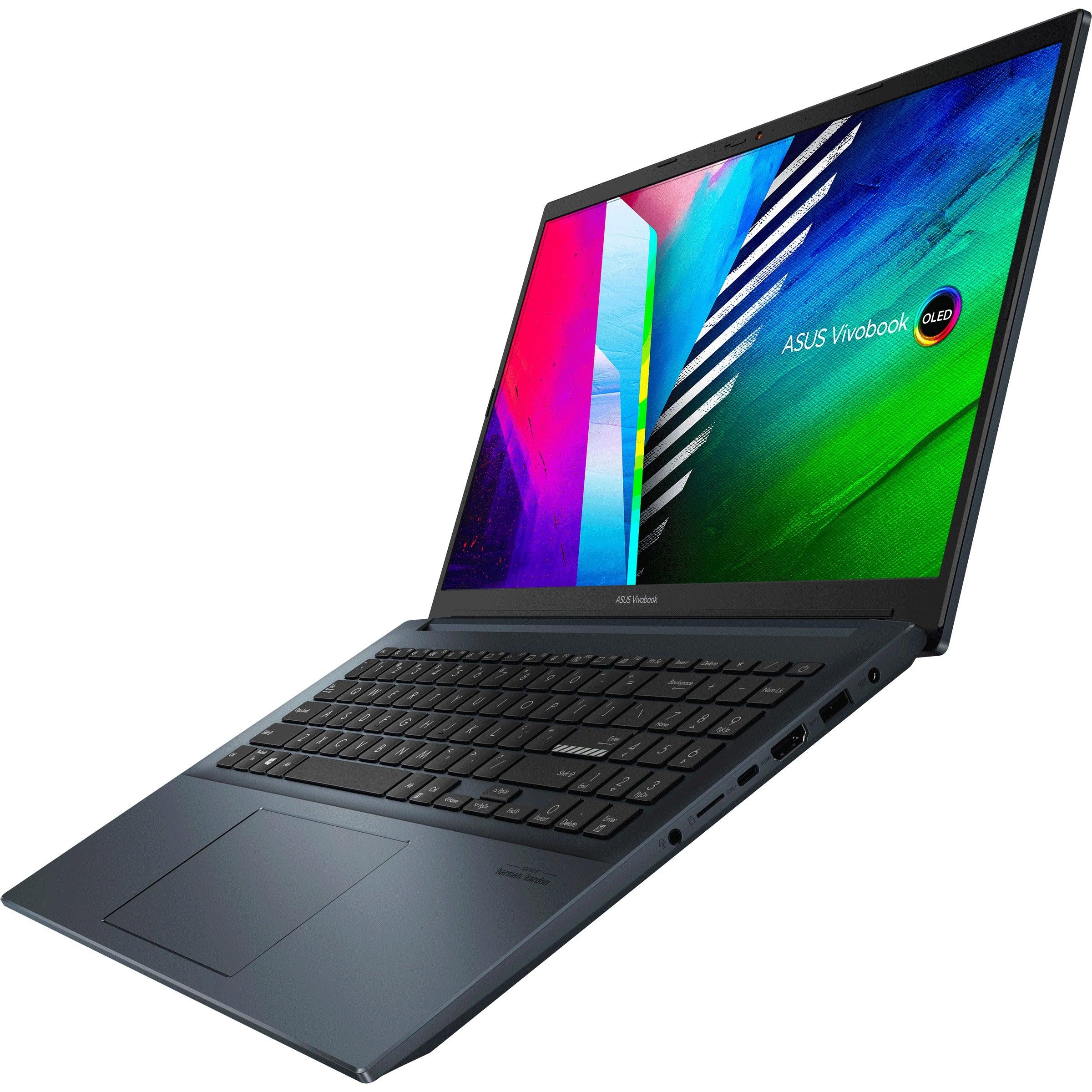 ASUS Vivobook Pro 15 OLED M3500QC - L1080TS Laptop (Quiet Blue) | 15.6" FHD | 16GB DDR4 | 512GB SSD | RTX™ 3050 | Windows 10 Home | MS Office Home & Student 2021 | ASUS BP1504 Casual Backpack - Nectostry
