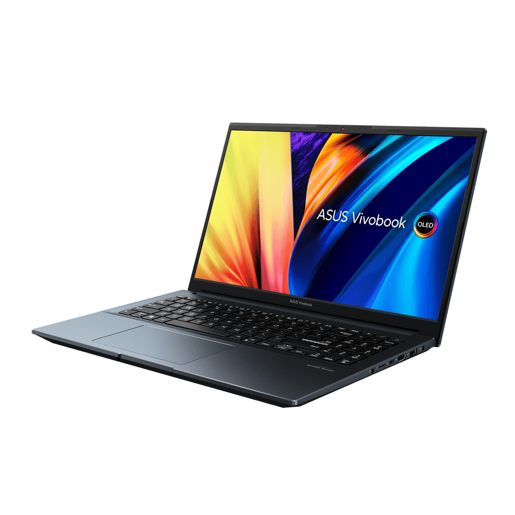 ASUS Vivobook Pro 15 OLED M6500QC - MA060WS Laptop (Quiet Blue) | 15.6" 2.8K | Ryzen™ 5 5600H | 16GB DDR4 | 512 GB SSD | RTX™ 3050 | Windows 11 Home | MS Office Home & Student 2021 | Asus BP1504 Casual Backpack - Nectostry