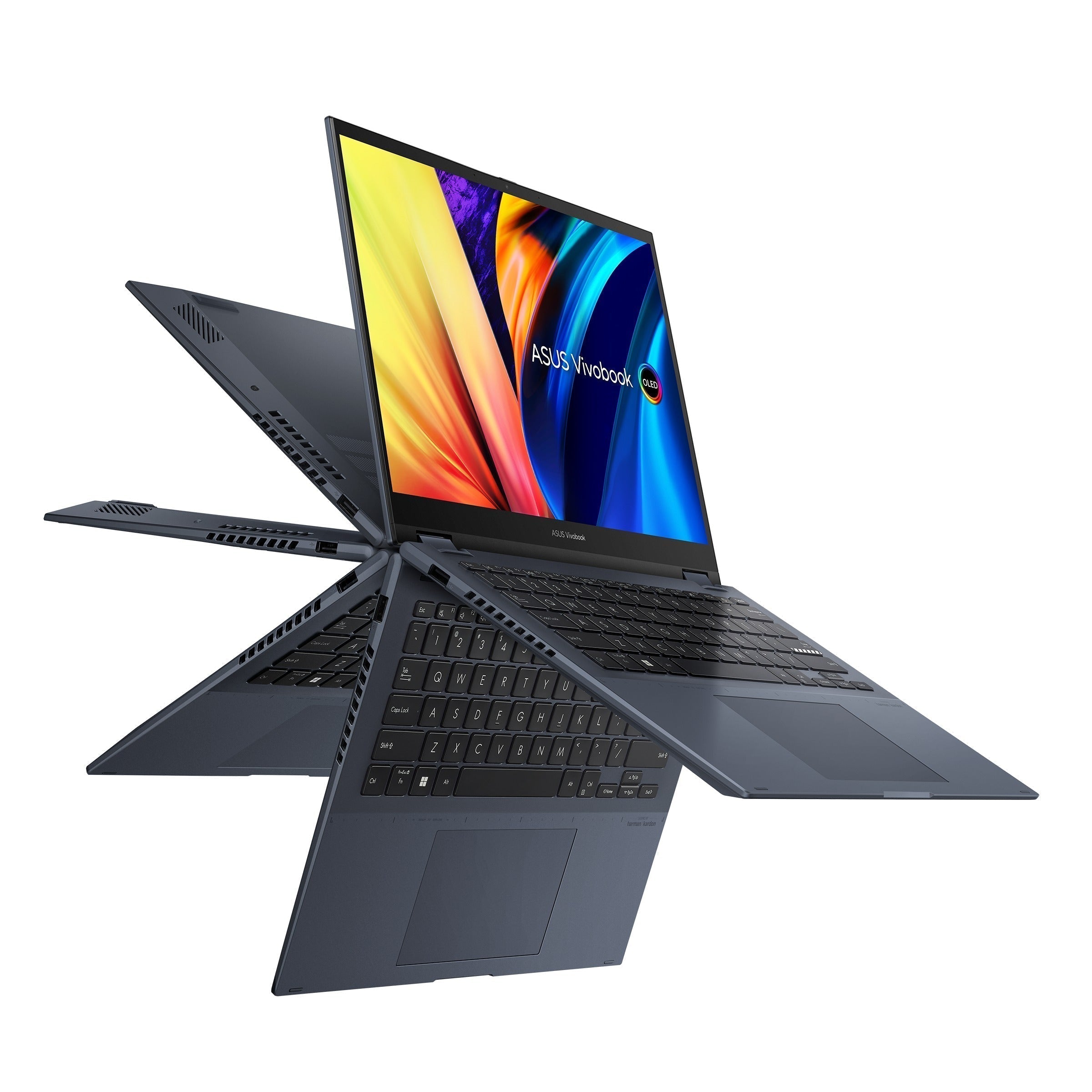 Asus Vivobook S 14 Flip TP3402ZA - LZ353WS Laptop (Quiet Blue) | 14" (1920x1200) | i7 - 12700H | 16GB RAM | 1TB SSD | Intel Iris Xe Graphics | Windows 11 Home | MS Office Home & Student 2021 | Asus BP1504 Casual Backpack - Nectostry