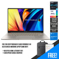 Asus Vivobook S 14X OLED S5402ZA - M9189WS Laptop (Sand Grey) | 14.5" (2880 x 1800) | i5 12500H | 16GB RAM DDR4 | 512 GB SSD | Intel Iris Xe Graphics | Windows 11 Home | MS Office Home & Student 2021 | Asus BP1504 Casual Backpack - Nectostry