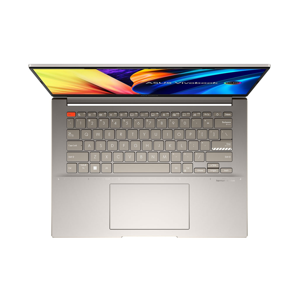 Asus Vivobook S 14X OLED S5402ZA - M9189WS Laptop (Sand Grey) | 14.5" (2880 x 1800) | i5 12500H | 16GB RAM DDR4 | 512 GB SSD | Intel Iris Xe Graphics | Windows 11 Home | MS Office Home & Student 2021 | Asus BP1504 Casual Backpack - Nectostry