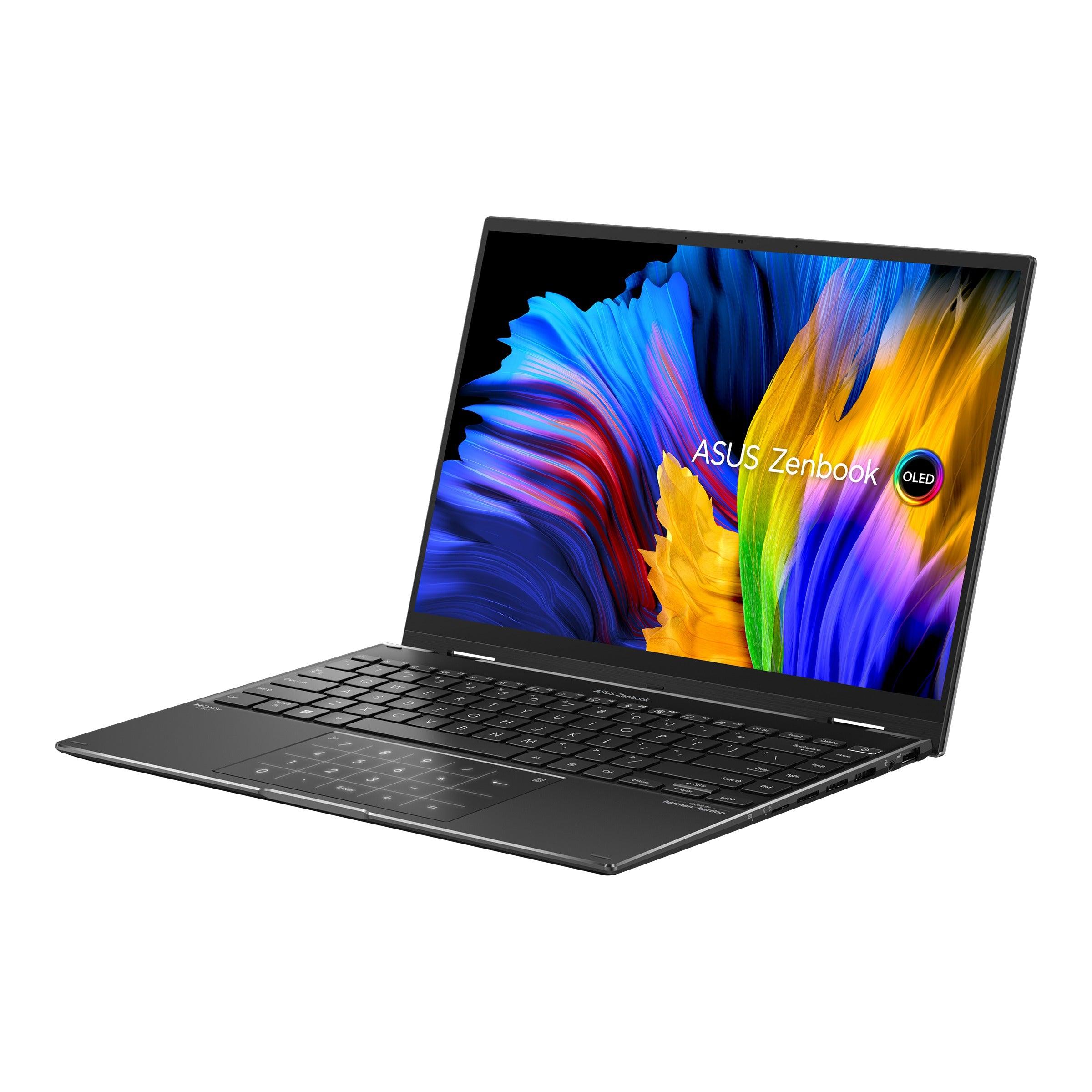 Asus Zenbook 14 Flip OLED UN5401RA - KU095WS Laptop (Jade Black) | 14" 4K (3840 x 2400) OLED | Ryzen™ 9 6900HX | 16GB LPDDR5 RAM | 512GB SSD | AMD Radeon™ Graphics | Windows 11 Home | MS Office Home & Student 2021 | Asus Sleeve - Nectostry