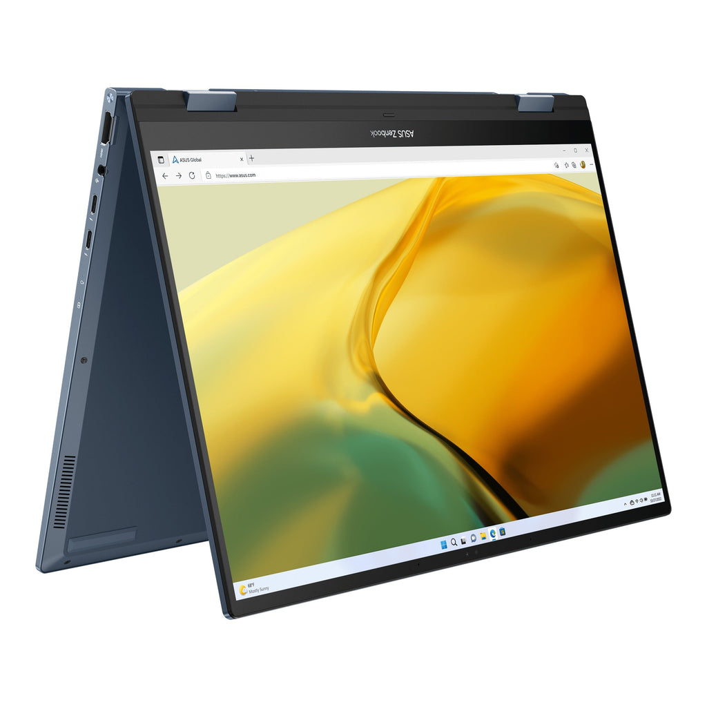 Asus Zenbook 14 Flip OLED UP3404VA - KN133WS Laptop (Ponder Blue) | 14" 2.8K OLED | 165HZ | I7 - 1360P | 512GB SSD | 16GB RAM | IRIS XE | Windows 11 Home | MS Office Home & Student 2021 | Asus Sleeve | Stylus Pen - Nectostry
