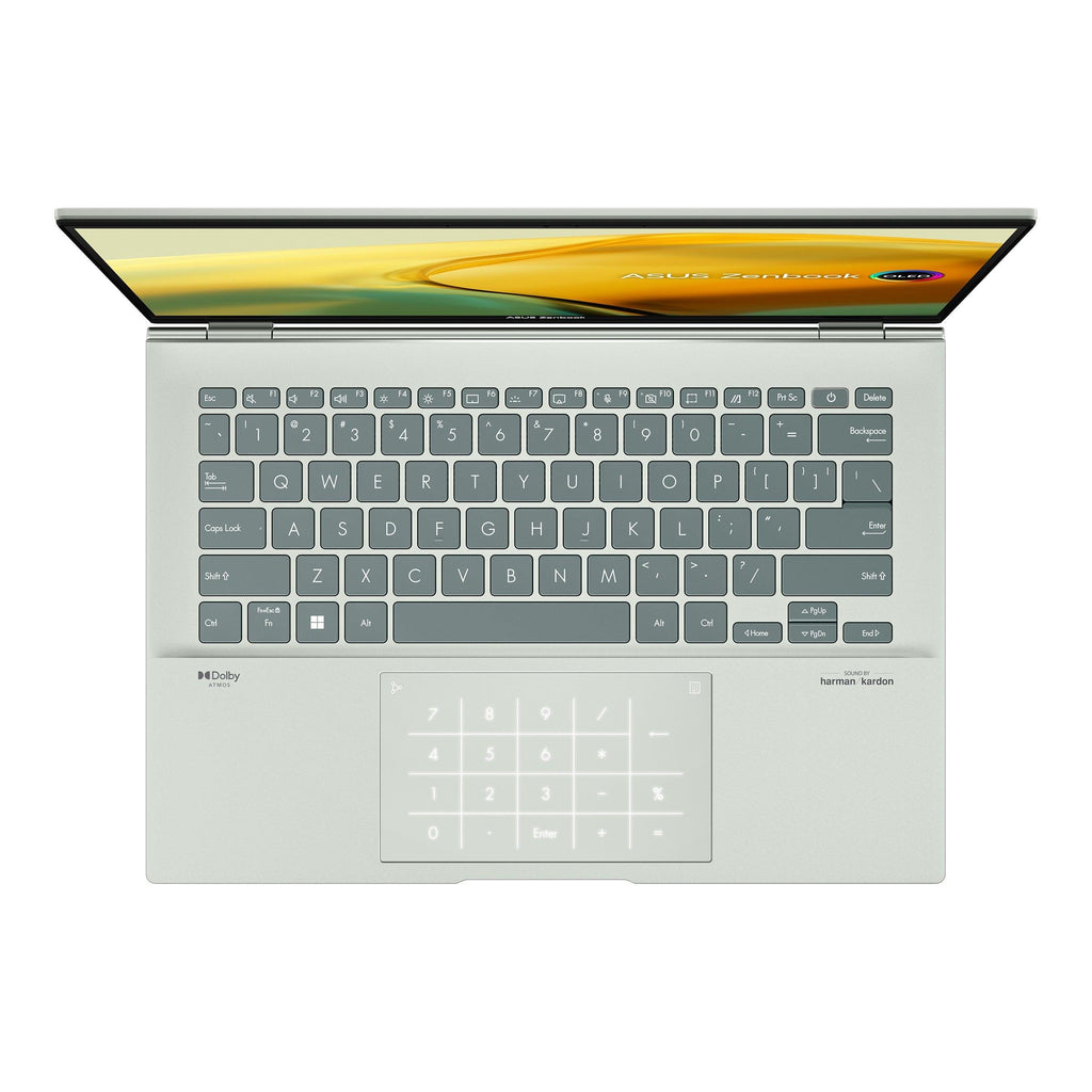 Asus Zenbook 14 OLED UX3402ZA - KM136WS Laptop (Aqua Celadon) | 14” 2.8K | i5 - 1240P | 16GB RAM | 512GB RAM | Intel Iris Xe Graphics | Windows 11 Home | MS Office H&S 2021 | Asus Sleeve - Nectostry