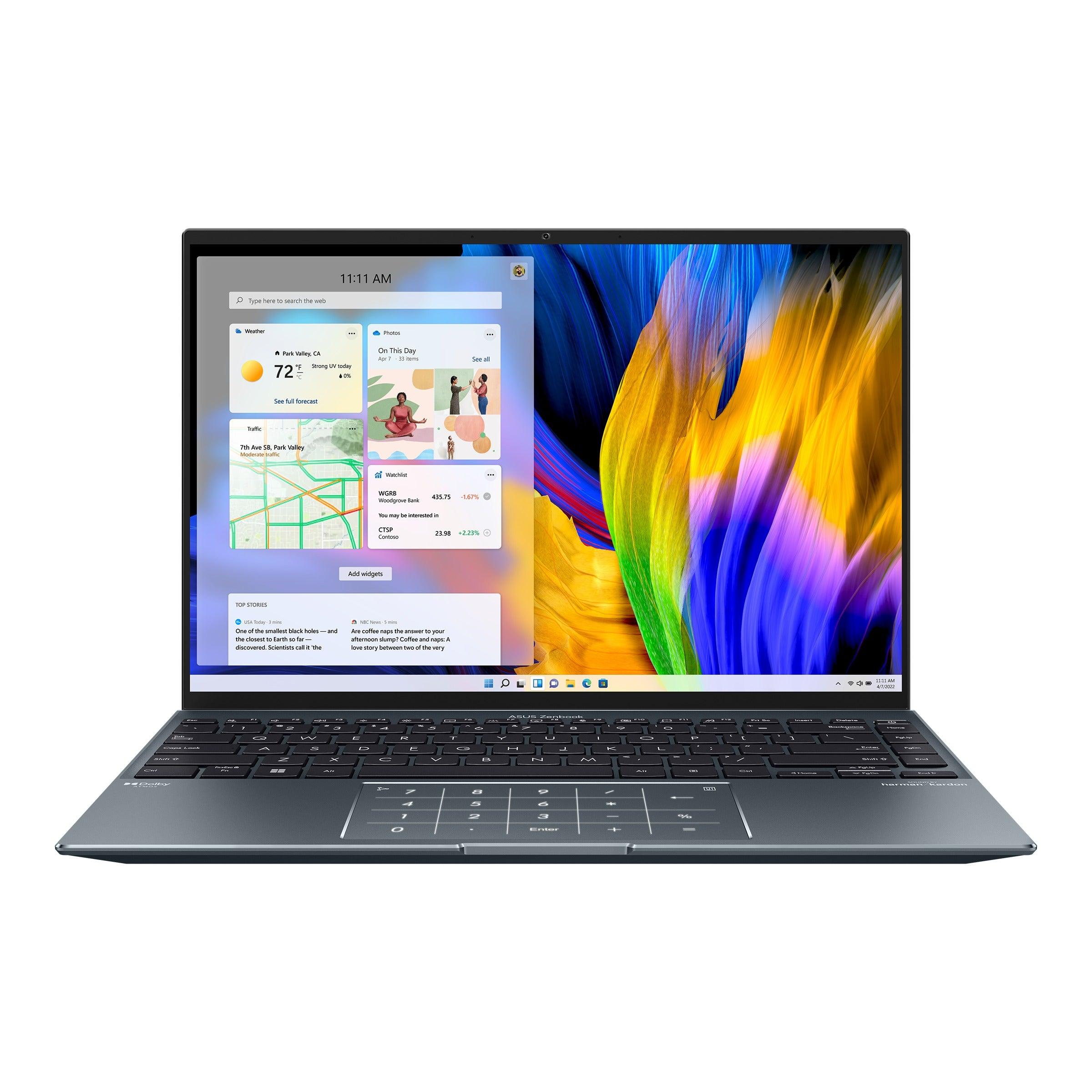 ASUS Zenbook 14X Oled UX5401ZA - KN092WS Convertible Laptop (Pine Grey) | 14" 2.8k Oled | i7 - 12700H | 16GB LPDDR5 | 1TB SSD | Iris Xᵉ Graphics | Windows 11 Home | MS Office Home & Student 2021 | ASUS BP1504 Casual Backpack - Nectostry