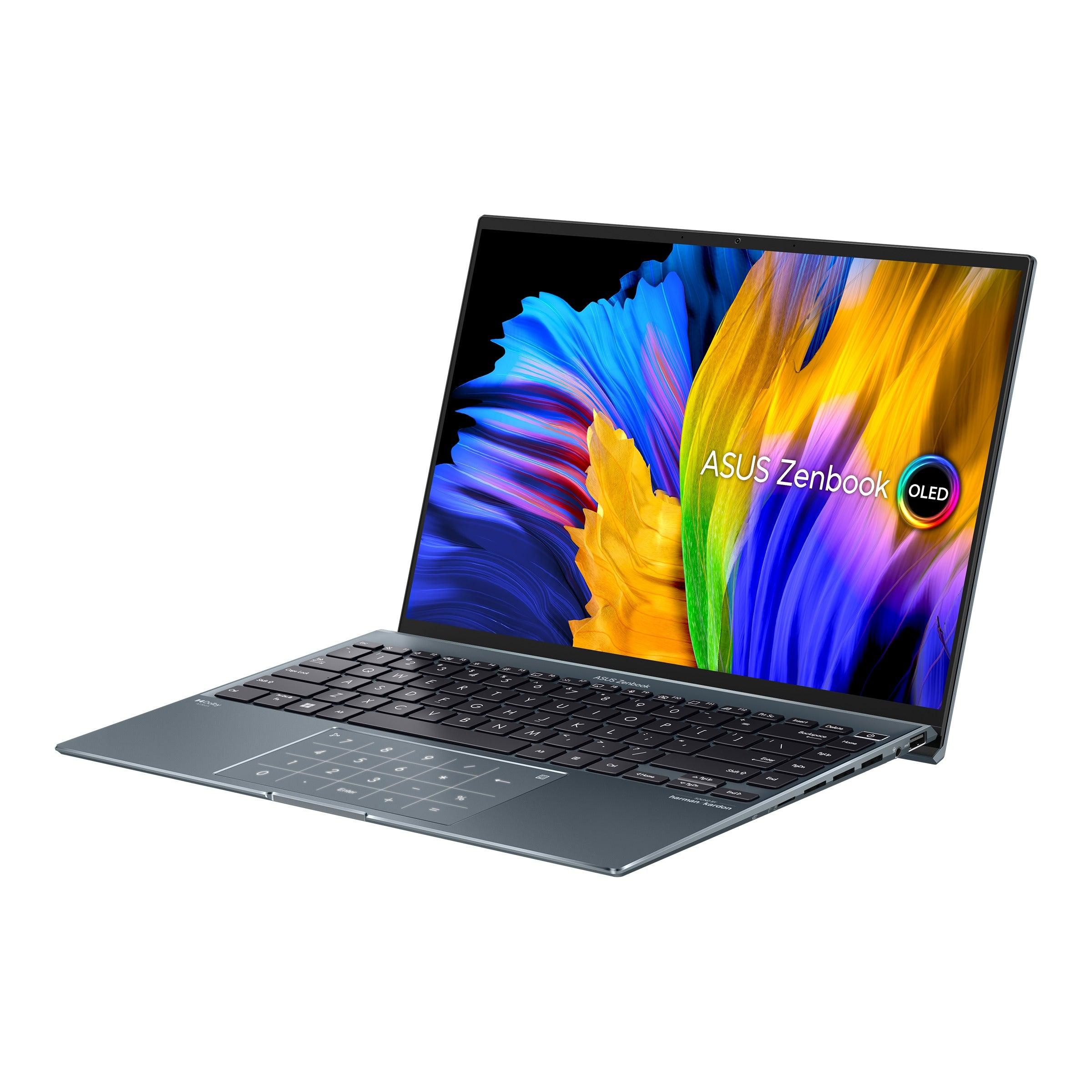 ASUS Zenbook 14X Oled UX5401ZA - KN092WS Convertible Laptop (Pine Grey) | 14" 2.8k Oled | i7 - 12700H | 16GB LPDDR5 | 1TB SSD | Iris Xᵉ Graphics | Windows 11 Home | MS Office Home & Student 2021 | ASUS BP1504 Casual Backpack - Nectostry