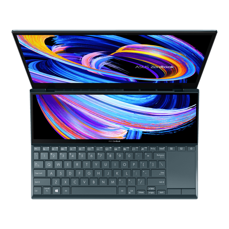Asus Zenbook Duo 14 UX482EAR - HY341WS Touchscreen Laptop (Celestial Blue) | 14" FHD | i5 - 1155G7 | 16GB LPDDR4X | 512GB SSD | Iris Xᵉ Graphics | Windows 11 Home | MS Office H&S 2021 | Sleeve | Stand | Stylus Pen - Nectostry