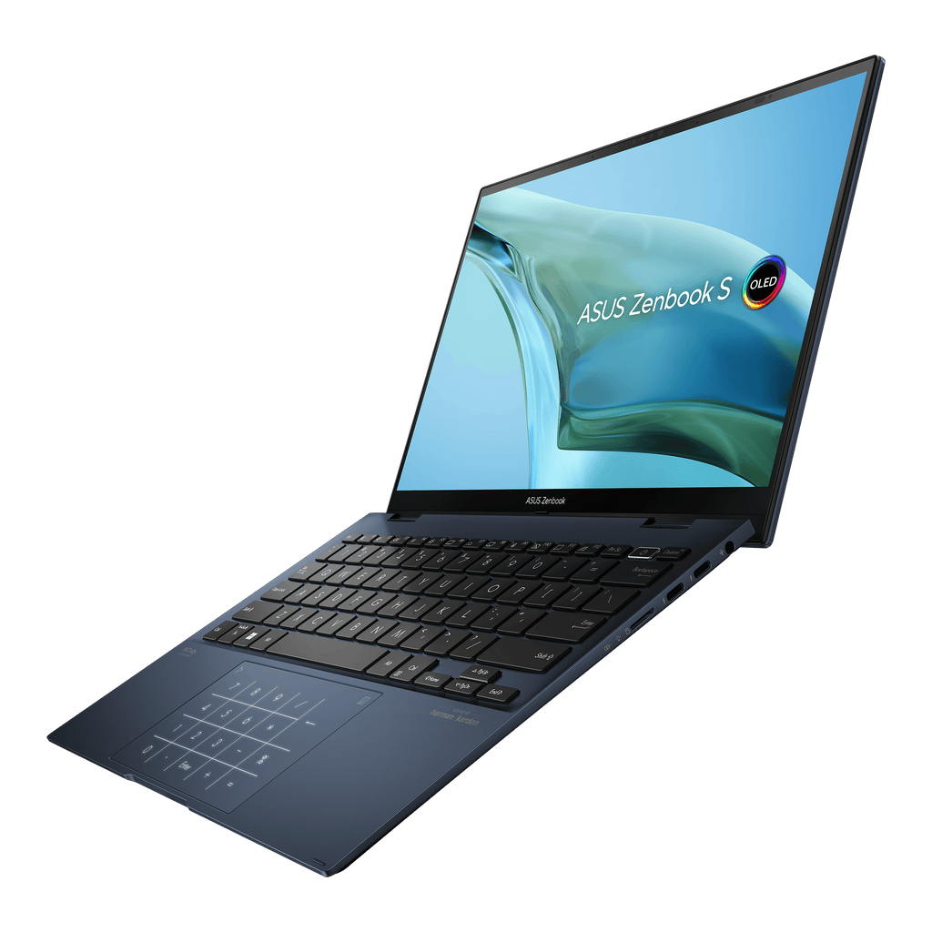 Asus Zenbook S 13 Flip Oled UP5302ZA - LX087WS Laptop (Ponder Blue) | 13.3" WQXGA | i7 - 1260P | 16GB LPDDR5 | 1TB SSD | Intel® Iris Xe Graphics | Windows 11 Home | MS Office H&S 2021 | Asus Sleeve - Nectostry