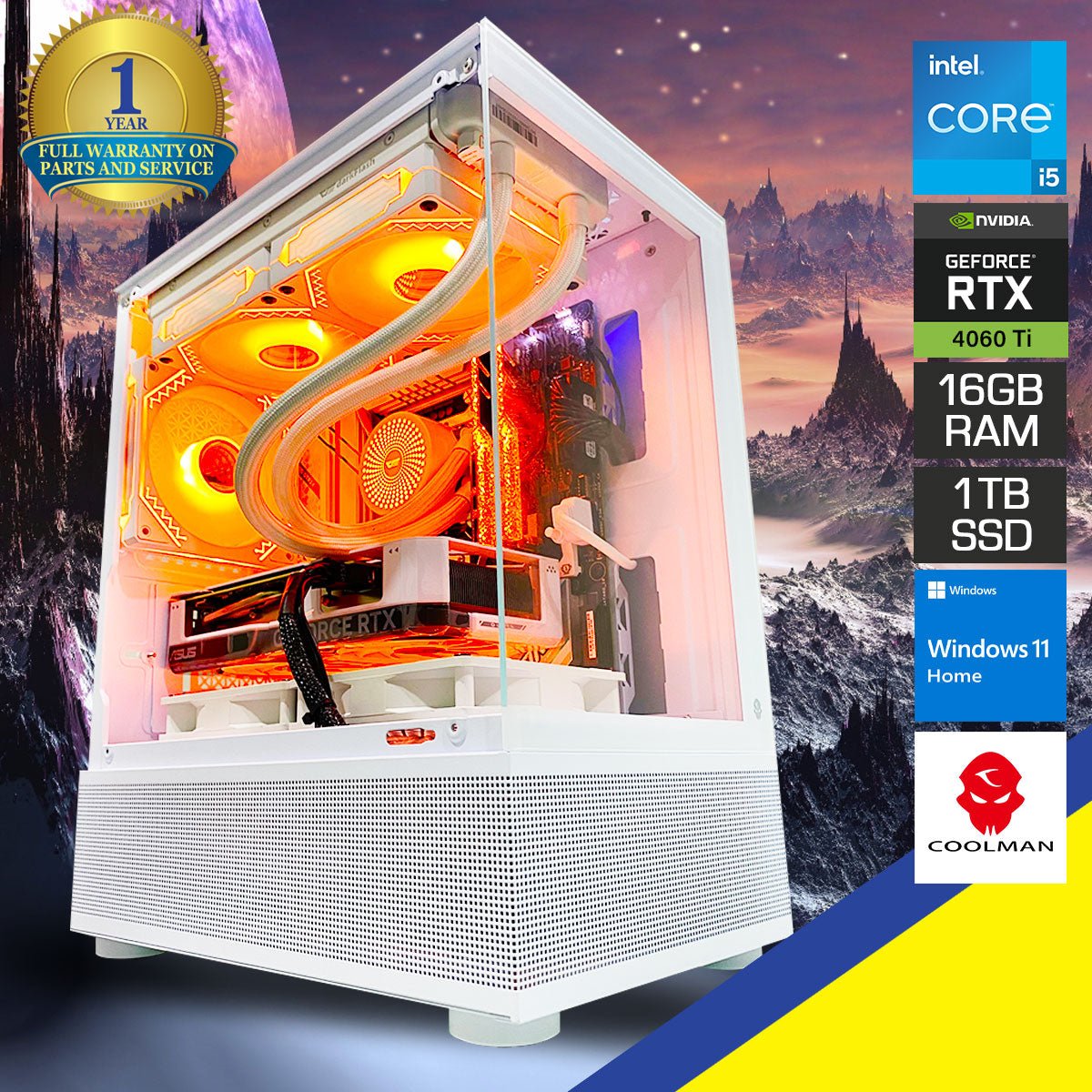 Aurora Reyna Desktop Gaming PC | Intel Core i5 - 13400F | 16GB RAM | 1TB SSD | RTX 4060 Ti | Windows 11 Home - Nectostry