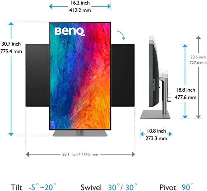 BenQ PD3220U 32" 4K UHD 60HZ P3 Thunderbolt 3 MAC Compatible Designer Monitor - Nectostry