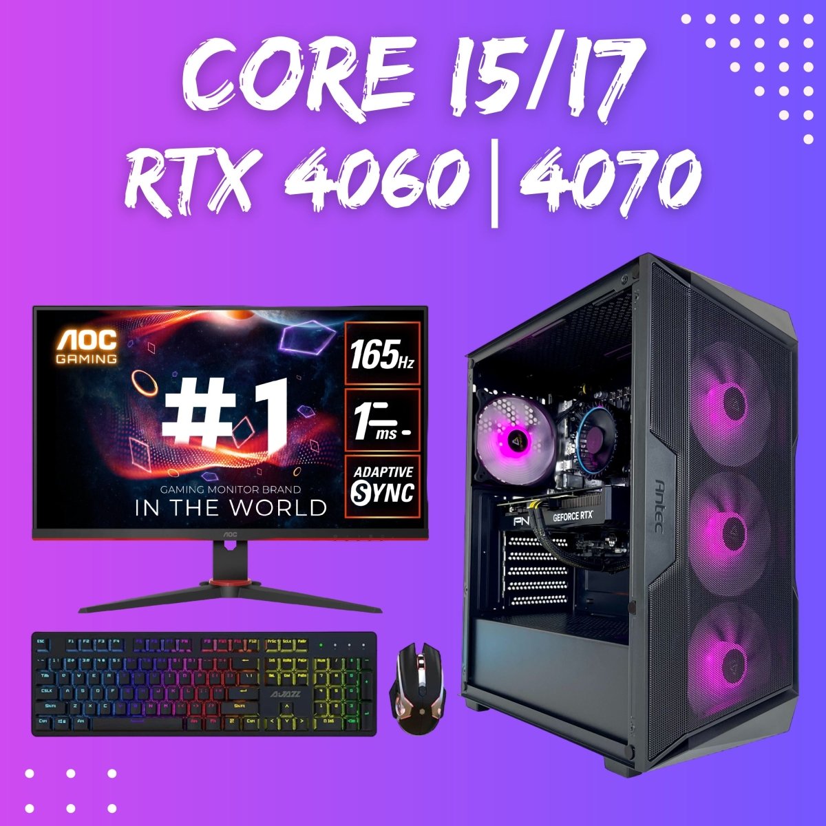 Gaming PC Bundle | Core I5/I7 | RTX 4060 - 4070 | 32GB DDR5 AX61 Elite - Nectostry