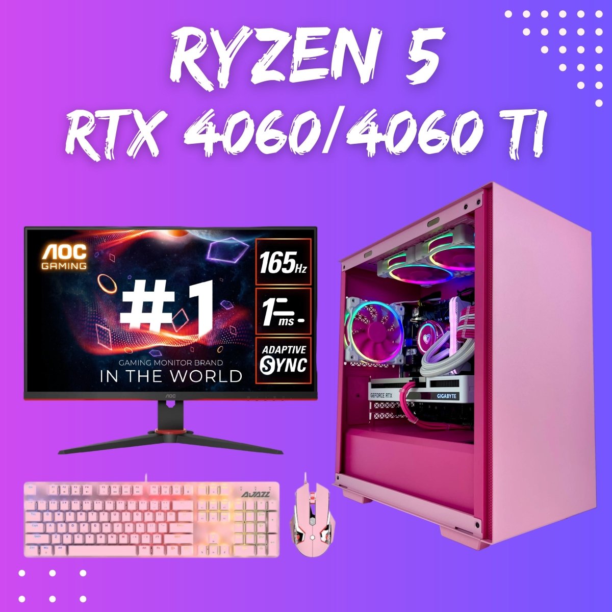 Gaming PC Bundle | Ryzen 5 5600 | RTX 4060/Ti | Cloud 9 Pixel - Nectostry