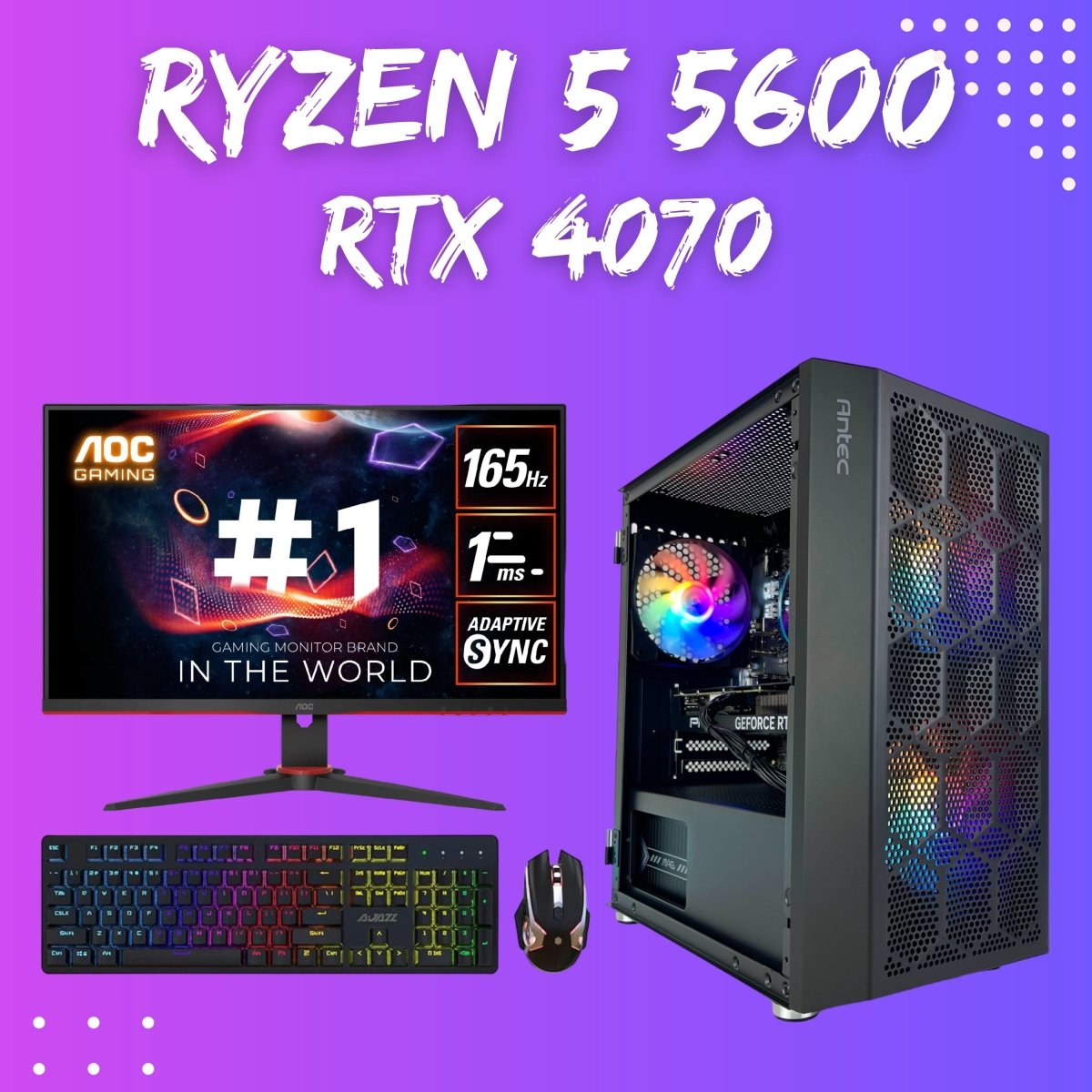 Gaming PC Bundle | Ryzen 5 | RTX 4070| Dark Phantom NX200M - Nectostry