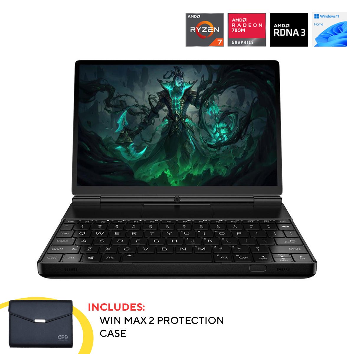 GPD Win Max 2 2023 AMD Ryzen 7 7840U 10.1" WQXGA QHD+ (2560x1600) IPS 64GB RAM LPDDR5X - 7500MT/S 2TB SSD AMD Radeon 780M Graphics (RDNA3) Windows 11 Handheld Gaming PC + Win Max 2 Protection Case - Nectostry