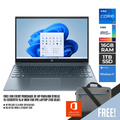HP PAVILION STRELKA 15 - EG1029TU LAPTOP (FOG BLUE) | 15.6" FHD | i7 - 1195G7 | 16GB DDR4 | 1TB SSD | IRIS® XE GRAPHICS | WIN11 + MS OFFICE HOME & STUDENT HP PRELUDE TOPLOAD BAG - Nectostry