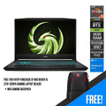 MSI Bravo 15 C7VF-020PH Gaming Laptop (Black) | 15.6" FHD (1920x1080) | Ryzen 5 7535HS | 8GB RAM | 512GB SSD | RTX 4060 | Windows 11 | MSI Gaming Backpack